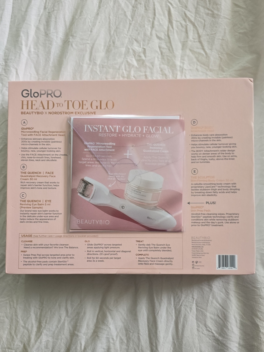 GloPro BeautyBio Head-to-Toe Micro-Needling Kit — White & Pink - Picture 2 of 5